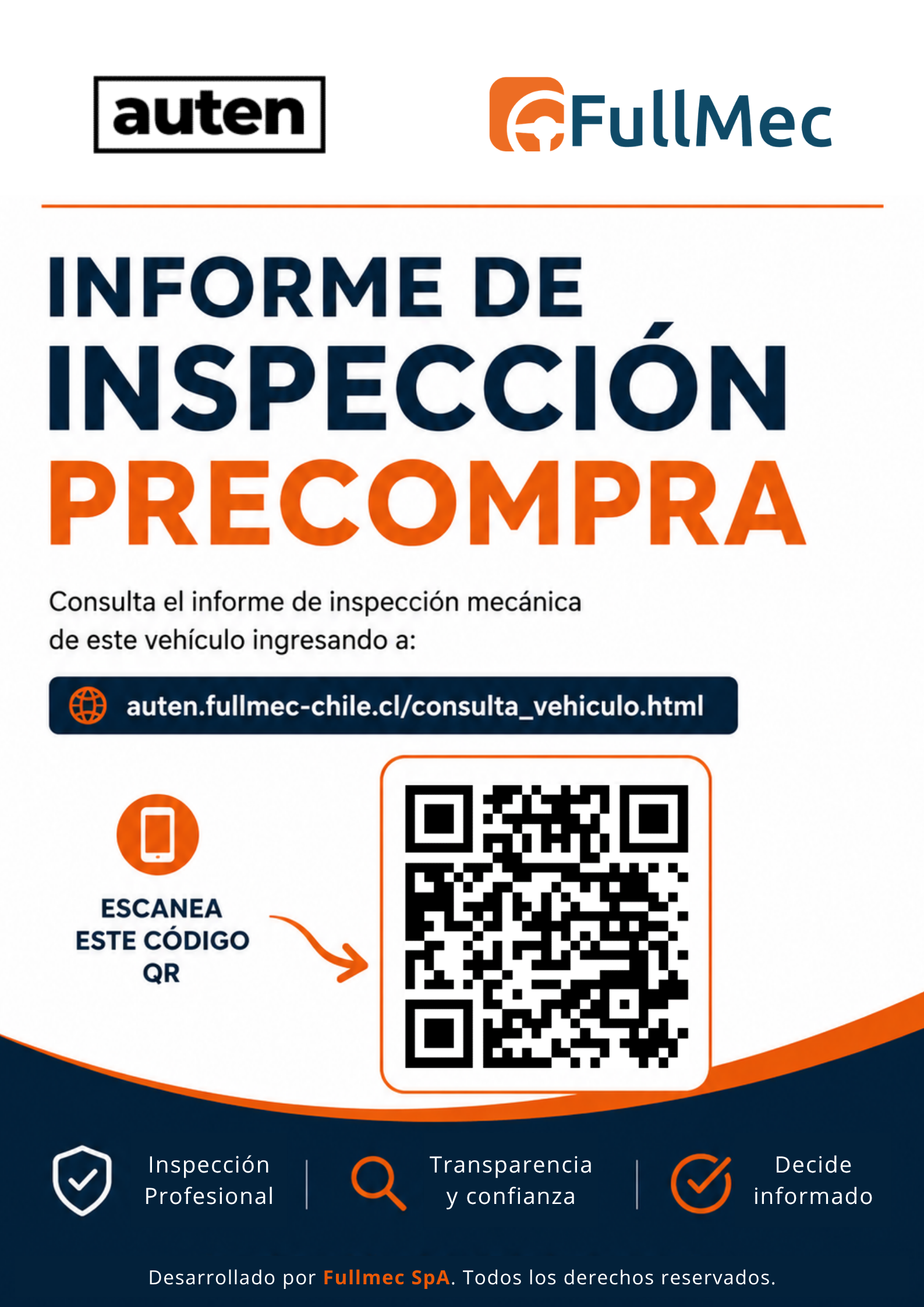 Afiche inspección profesional con QR